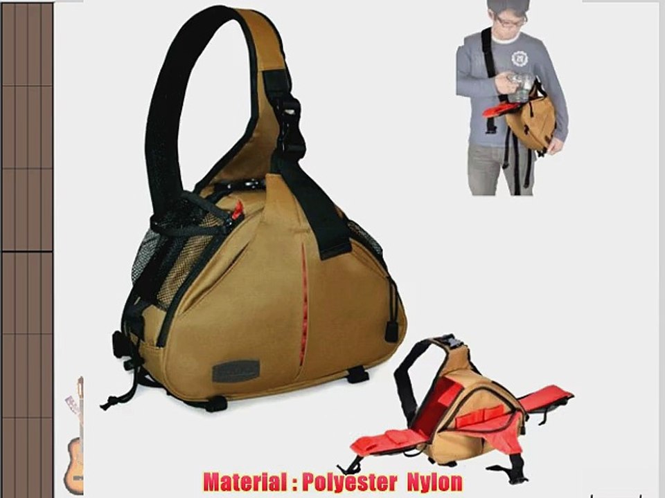 Caden K1 Shoulder Bag Triangle Carry Case (Khaki) for DSLR Sony Canon Nikon Camera Lens