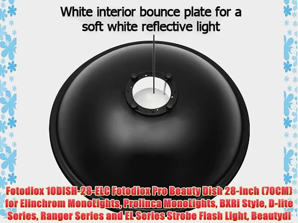 Fotodiox 10DISH-28-ELC Fotodiox Pro Beauty Dish 28-Inch (70CM) for Elinchrom MonoLights Prolinca