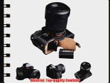 Black Genuine Handmade Camera Half Leather Case Bag Cover for Sony A7r / A7s / A7 (Bottom open-able)
