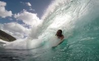 Pipeline bodysurfing session