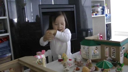 Girl And Sylvanian Families