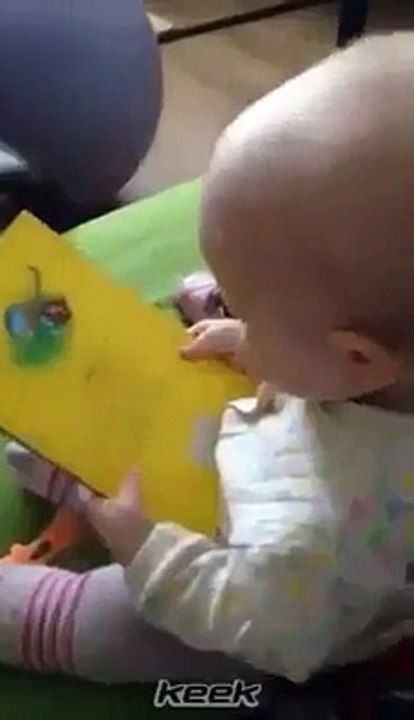 Baby boy preparing the paper