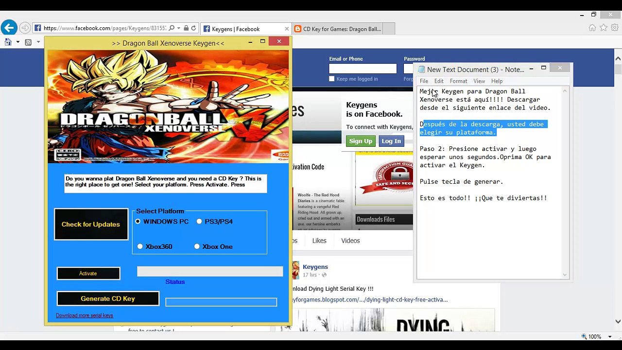 Dragon Ball Xenoverse Descargar Keygen