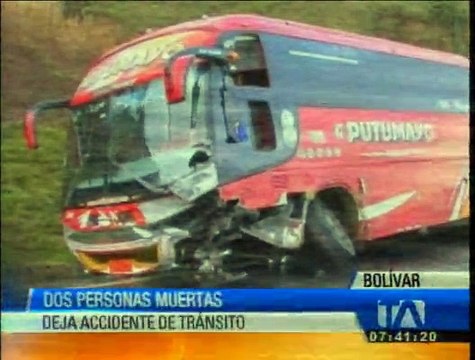 Dos fallecidos deja accidente de transito en la vía Guaranda-Babahoyo