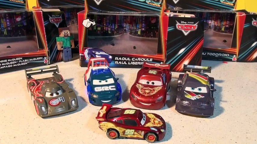 Pixar Cars NEON Racers Lightning McQueen, Max Schnell, Shu
