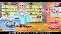 冷凍ゲーム - 妊娠中のエルザの衣類の洗濯 - ランドリーゲーム
