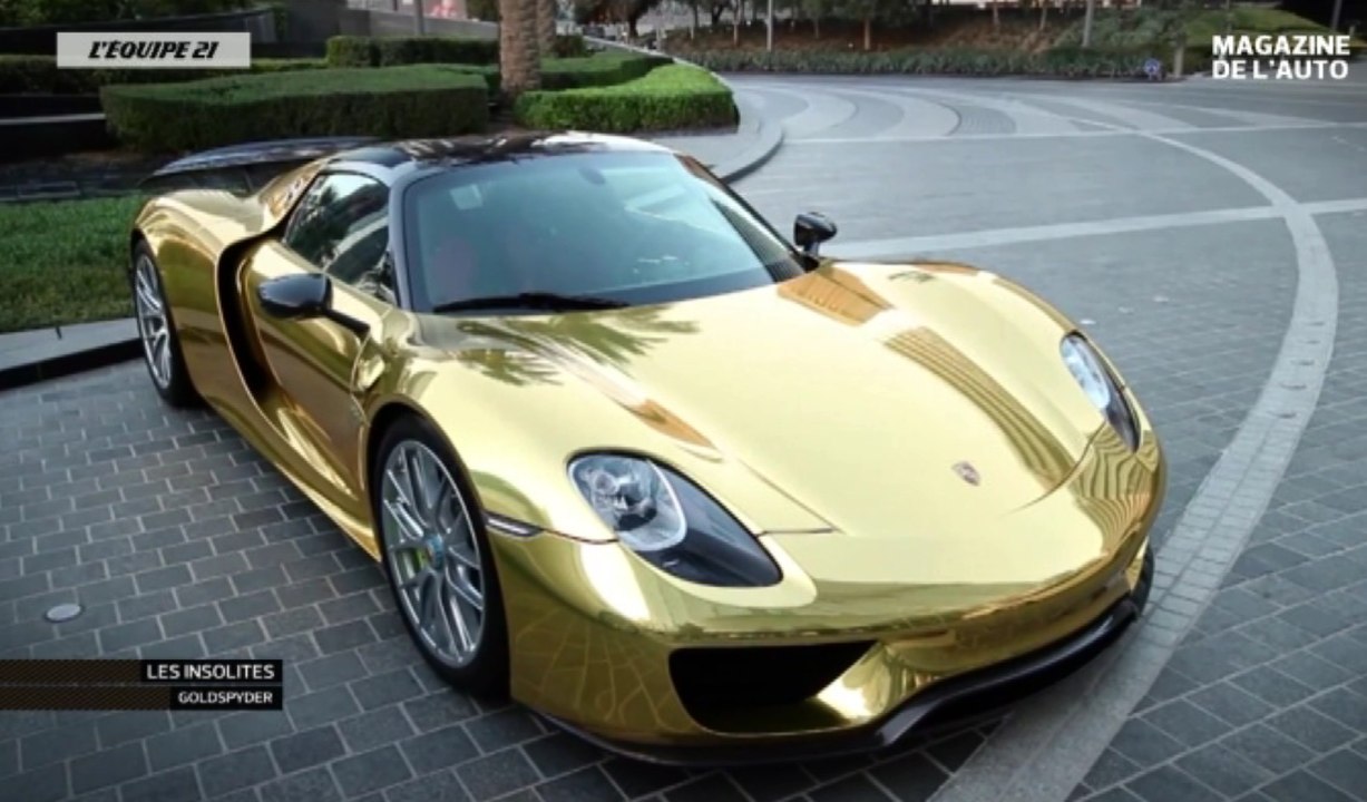 Une Porsche 918 Spyder en or - ZAPPING AUTO DU 02/02/2015