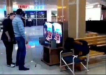 Guy freaks out whilst using virtual reality headset!