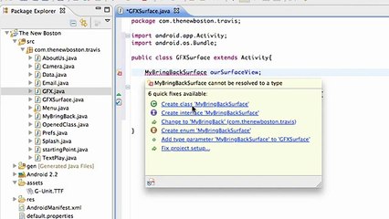 Android Application Development - 67 - Setting up a SurfaceView class