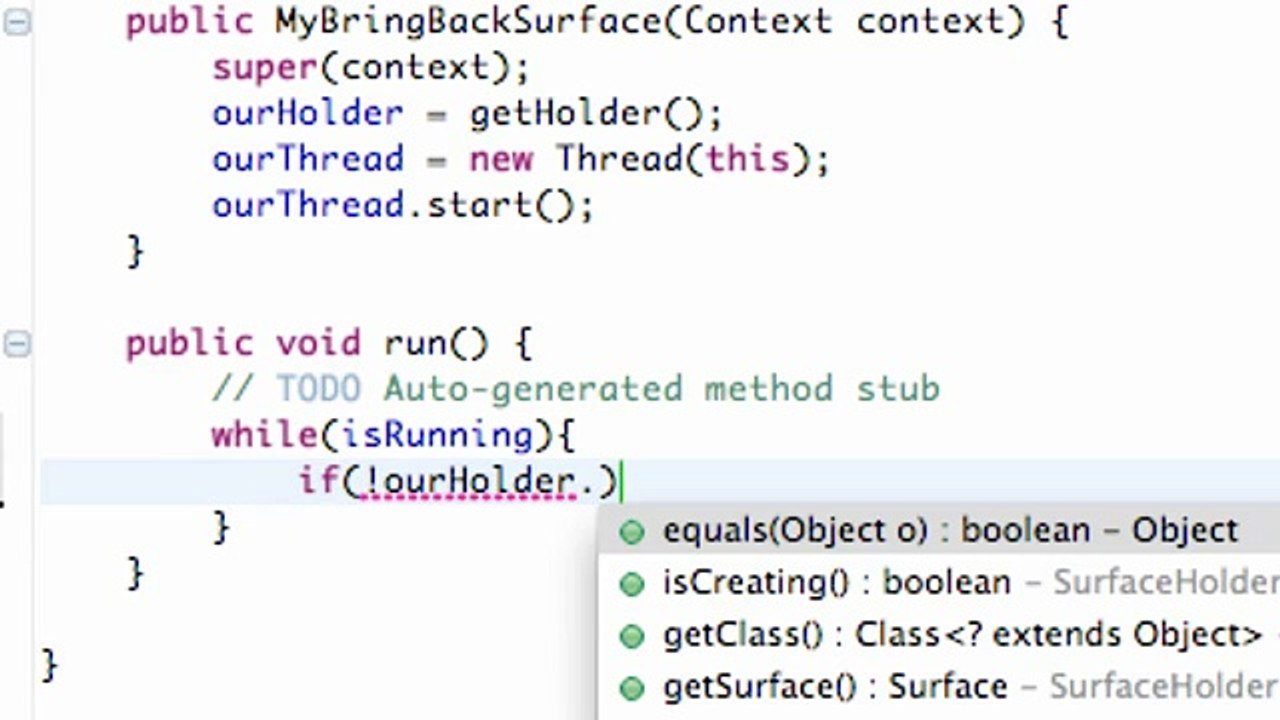 Android Application Development - 69 - Locking and Unlocking a Canvas