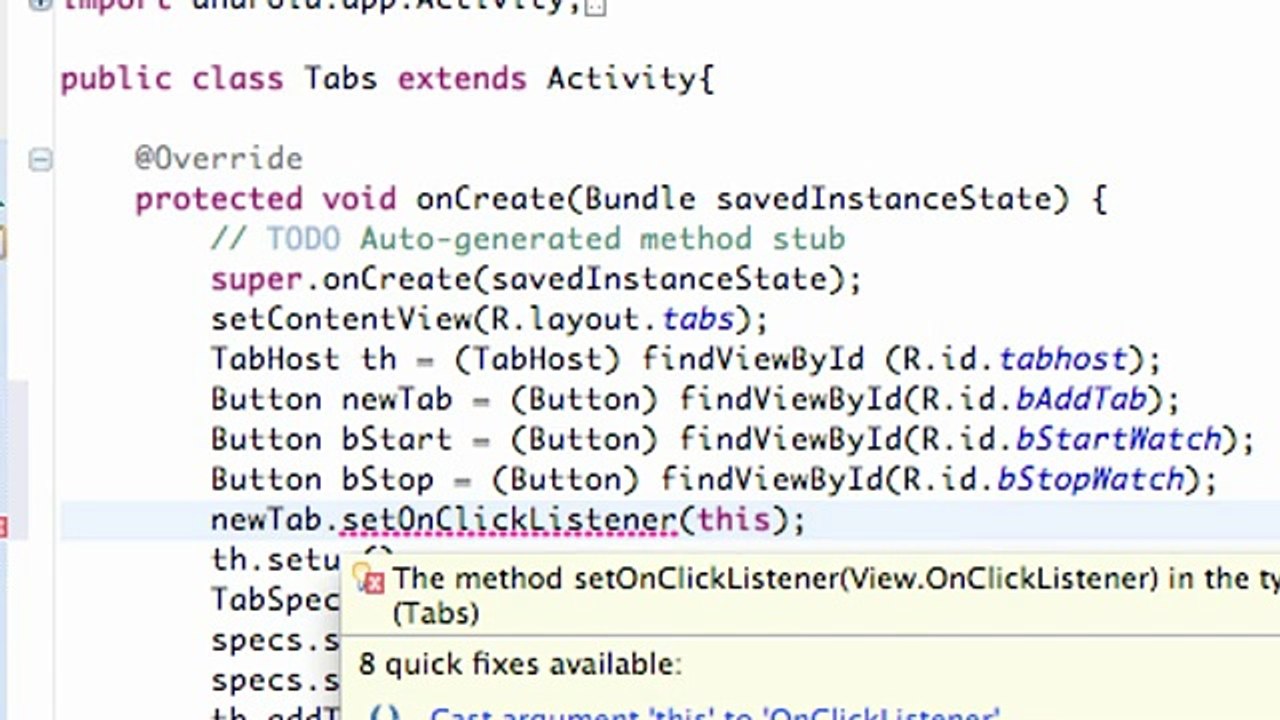 Android Application Development - 86 - Creating Tabs in Java