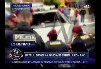 Download Video: Centro de Lima: Choque entre patrullero y taxi dejó tres heridos