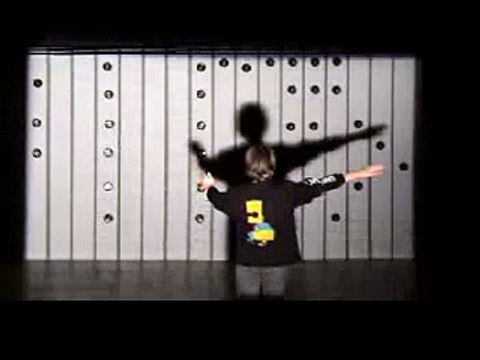 Sound surface-part of my research. Human shadow who triggers sounds. My project was launched in 1991.And this part of that project is from 2004 and with use of computer supplement source.