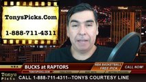 Toronto Raptors vs. Milwaukee Bucks Free Pick Prediction NBA Pro Basketball Odds Preview 2-2-2015