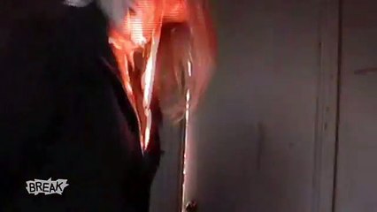 Girl Sets Face on Fire - Comes Back for Camera