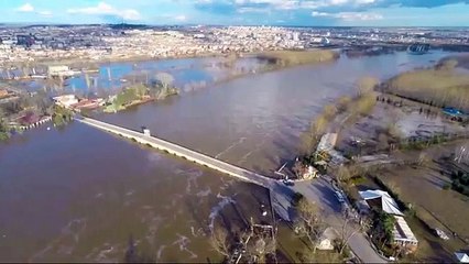 Sel ve su taşkını havadan görüntülendi