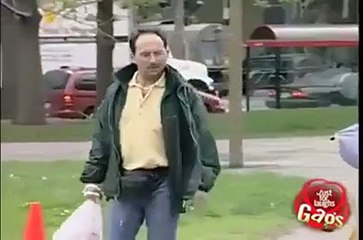 Bear attack in city prank