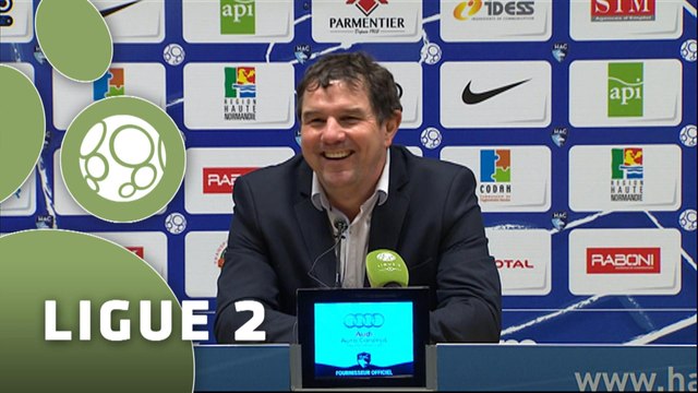 Conférence de presse Havre AC - Valenciennes FC (3-1) : Thierry GOUDET (HAC) - Bernard CASONI (VAFC) - 2014/2015