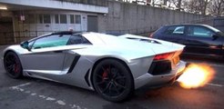 Lamborghini Aventador Roadster Wrapped In Satin Chrome (Shooting Flames Out The Exhaust)