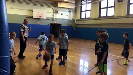 Rec basketball bleu team vs green team Westborough,MA USA 3rd grade on jan 31th 2015