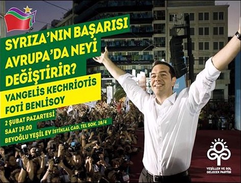 SYRIZA' NIN BAŞARISI AVRUPA' DA NEYİ DEĞİŞTİRİR? (1) VANGELİS KECHRİOTİS / YEŞİLLER VE SOL GELECEK PARTİSİ (2 ŞUBAT 2015)