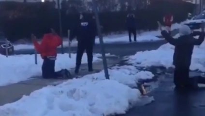 Download Video: Cop Pulls Gun on Teens Reportedly Having Snowball Fight