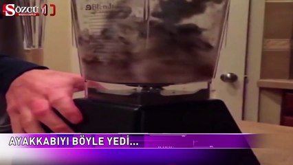 Youtube'da günün bombası! Ayakkabıyı yedi