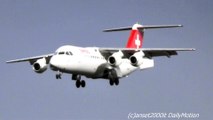 Avro RJ100 Swiss Landing in Frankfurt. HB-IYZ flight LX1072. Plane Spotting