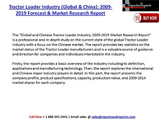 2019 Tractor Loader Industry: 2009-2019 Forecast & Research Report