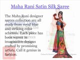 Colorful Sarees from India's Best Designers at Designers Town