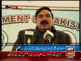 Sheikh Rasheed Talks To Media Outside Parliament House
