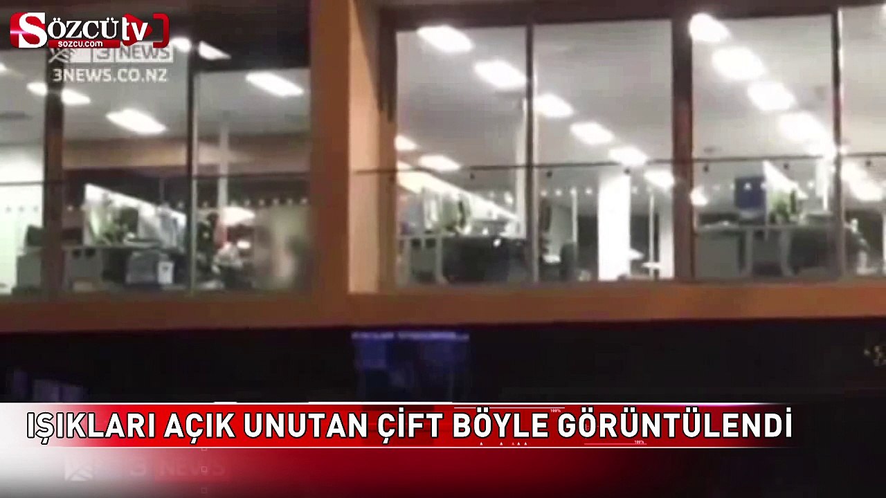 Ofisin ışıklarını açık unutan çift böyle görüntülendi