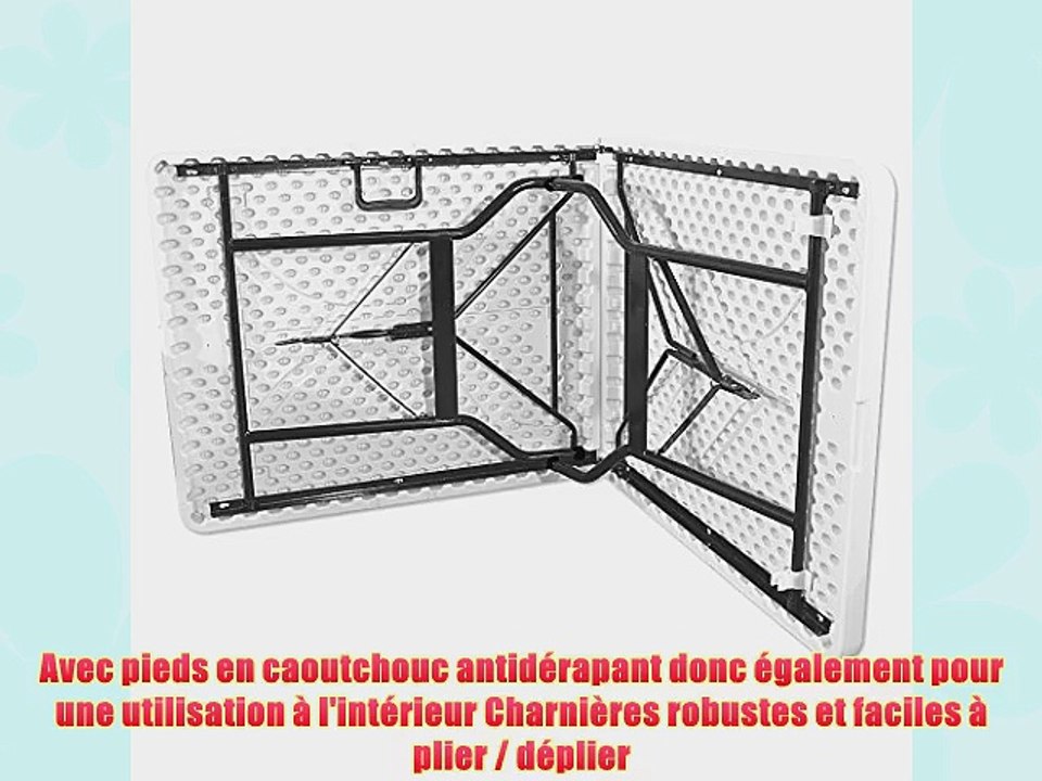 Ensemble table pliante et 2 bancs jardin pliables camping buffet traiteur