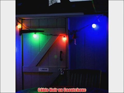 Guirlande Guinguette Ext?rieure Raccordable 40 Globes ? LED Multicolores sur C?ble Noir 20m