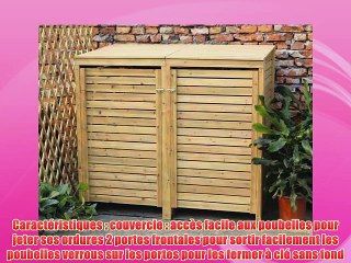 Cache-poubelle double sur roulettes - pour l'ext?rieur - bois