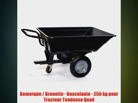 Remorque / Brouette - Basculante - 250 kg pour Tracteur?Tondeuse Quad