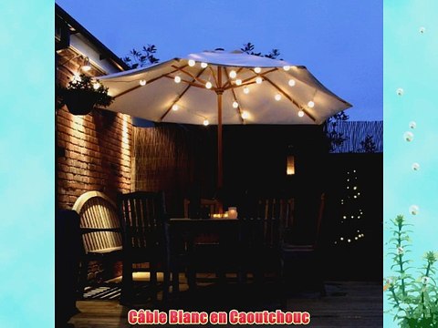 Guirlande Guinguette Ext?rieure Raccordable 40 Globes ? LED Blanches Chaudes sur C?ble Blanc