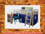 Mid Sleeper Wooden Pine Bunk Bed Cabin bed  Desk BLUE