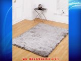 XLarge Soft Silky Luxuries Shaggy Rug in Silver 160 x 220 cm (5'3 x 7'3) Carpet
