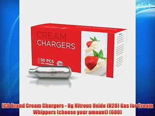 ICO Brand Cream Chargers - 8g Nitrous Oxide (N2O) Gas for Cream Whippers (choose your amount)