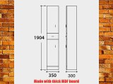 1900 mm Tall White Gloss Storage Unit Modern Bathroom Furniture Cabinet