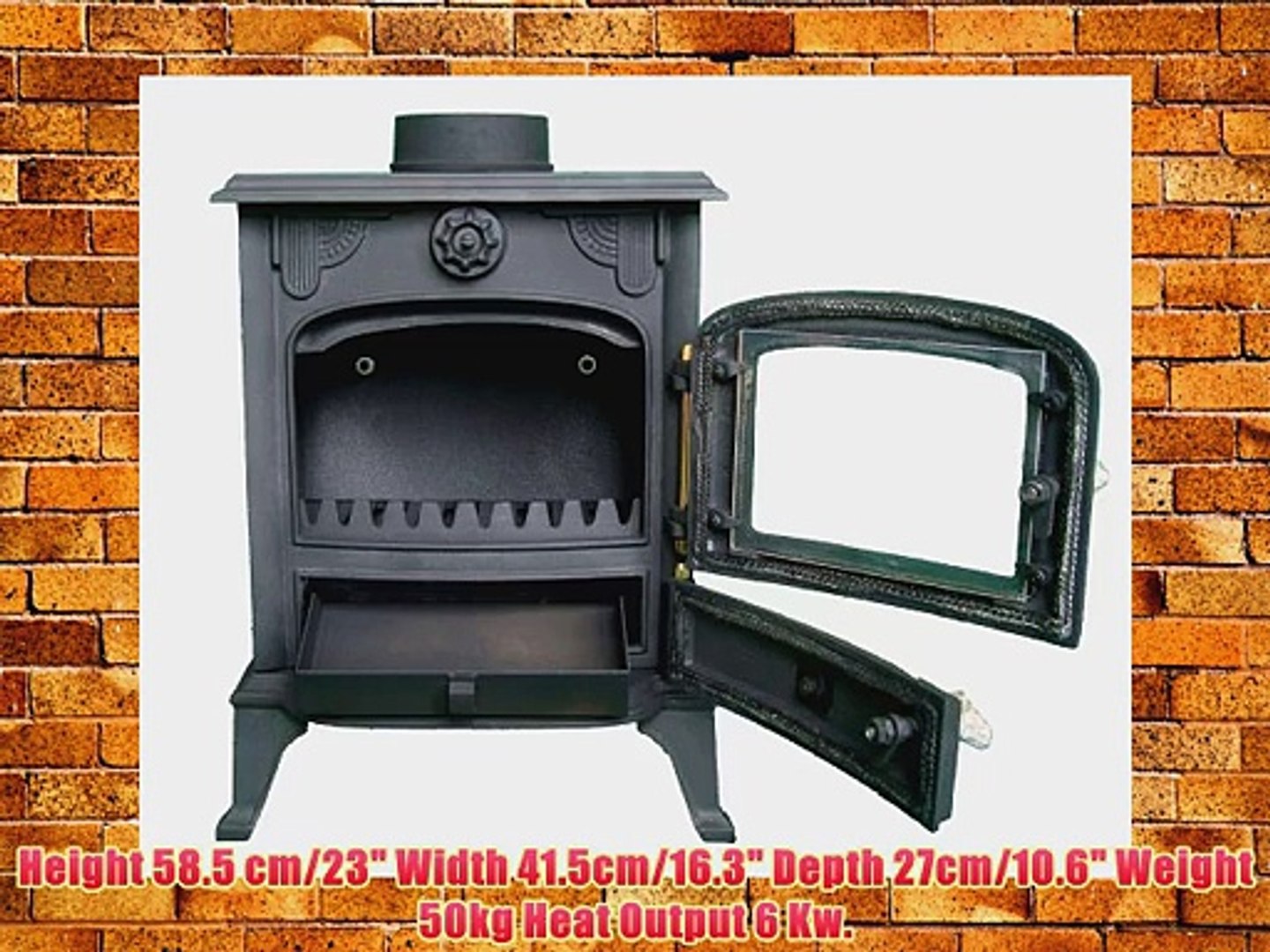 FoxHunter Cast Iron Log Wood Burner Stove JA013 6KW Multifuel Fire Place -  video Dailymotion