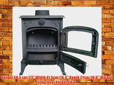 FoxHunter Cast Iron Log Wood Burner Stove JA013 6KW Multifuel Fire Place