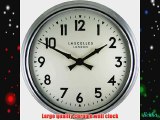 Roger Lascelles Large Chrome Wall Clock with Arabic Numbers