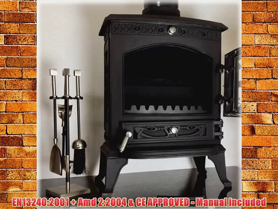 CASTMASTER JULIETTE LOG WOOD BURNING BURNER MULTIFUEL CAST IRON STOVE 6.7kw - STAINLESS FITTINGS