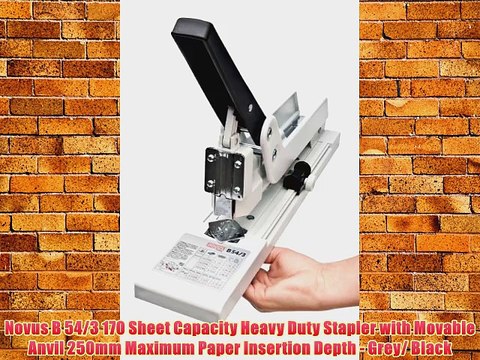 Novus B 54/3 170 Sheet Capacity Heavy Duty Stapler with Movable Anvil 250mm Maximum Paper Insertion