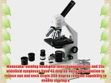 AmScope M500C-MS-E Digital Monocular Compound Microscope WF10x and WF25x Eyepieces 40x-2500x