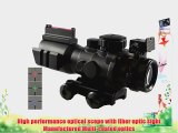UTAC Tactical 4x32 Red-Green-Blue Triple Illuminated Rapid Range Reticle Scope With Top Fiber