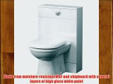Minimalist White High Gloss Bathroom Vanity Back to Wall Toilet WC Unit Central Dual Flush