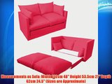 Comfortable Fuchsia Pink Childrens Kids 100% Cotton Drill 2 Seater Sofa Bed Easy Pull-out Conversion.